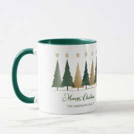 Winter Minimal Pine Tree Gepersonaliseerde Kerst Mok