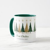 Winter Minimal Pine Tree Gepersonaliseerde Kerst Mok (Voorkant links)