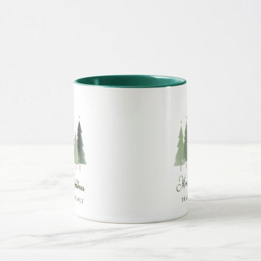 Winter Minimal Pine Tree Gepersonaliseerde Kerst Mok (Midden)