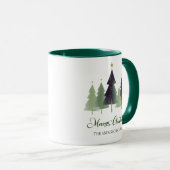 Winter Minimal Pine Tree Gepersonaliseerde Kerst Mok (Voorkant rechts)