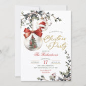 Winter Minimalist Bauble Ornament Christmas Party Kaart (Voorkant)