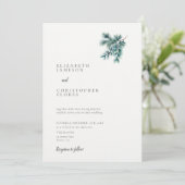 Winter minimalistische dennen botanische elegante  kaart (Staand voorkant)