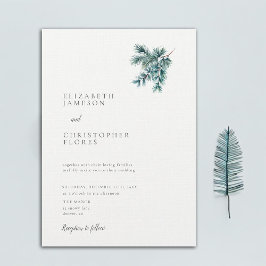 Winter minimalistische dennen botanische elegante  kaart