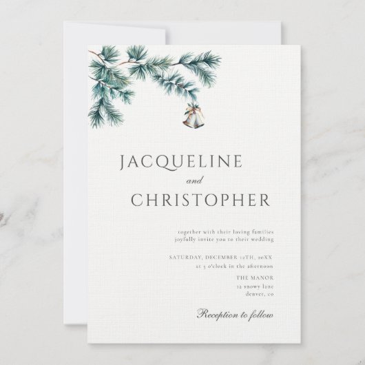 Winter minimalistische dennen elegante chique trou kaart (Voorkant)