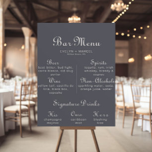 Winter Minimalistische Trouwbarmenu Poster