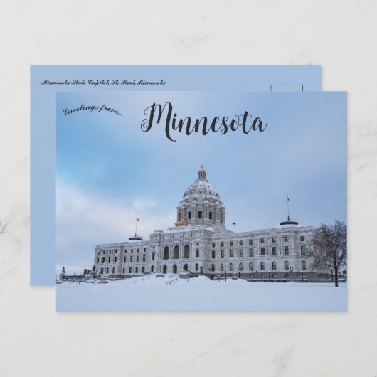 Winter Minnesota State Capitol St Paul Minnesota Briefkaart (Voorkant / Achterkant)