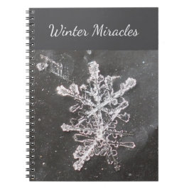 Winter Miracles Snowflake Photo Spiral Notebook Notitieboek