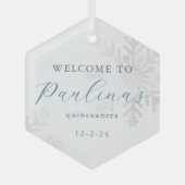 Winter Mis Quince 15e verjaardag Quinceañera Glas Ornament (Voorkant)