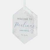 Winter Mis Quince 15e verjaardag Quinceañera Glas Ornament (Voorkant links)