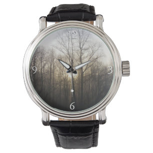 Winter Mist Zonsopgang Natuurfotografie Horloge