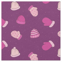 Winter Mittens en Petten Cute Pink Pattern Fabric