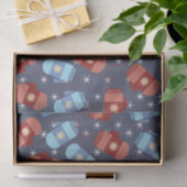 Winter Mittens en Stars Blue Tissuepapier (Geschenk)