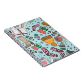 Winter Mode Doodle schetspatroon Notitieboek (Rechterzijde)