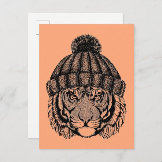 Winter Mode Ready Tiger Briefkaart (Voorkant / Achterkant)