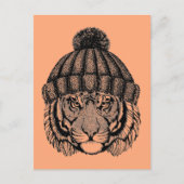 Winter Mode Ready Tiger Briefkaart (Voorkant)