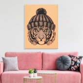 Winter Mode Ready Tiger Canvas Afdruk (Insitu (Woonkamer))