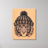 Winter Mode Ready Tiger Canvas Afdruk (Voorkant)