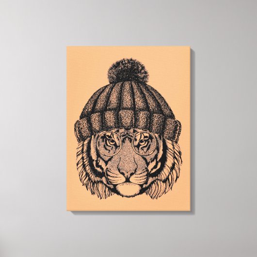 Winter Mode Ready Tiger Canvas Afdruk (Voorkant)