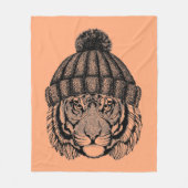 Winter Mode Ready Tiger Fleece Deken (Voorkant)