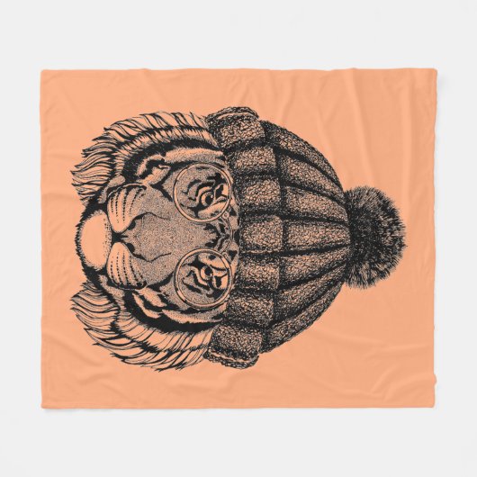 Winter Mode Ready Tiger Fleece Deken (Voorkant (Horizontaal))