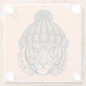 Winter Mode Ready Tiger Glazen Onderzetter (Achterkant)