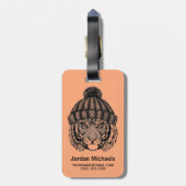 Winter Mode Ready Tiger | Jouw namen toevoegen Bagagelabel (Achterkant verticaal)