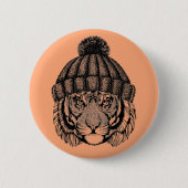 Winter Mode Ready Tiger Ronde Button 5,7 Cm (Voorkant)