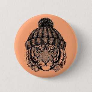 Winter Mode Ready Tiger Ronde Button 5,7 Cm