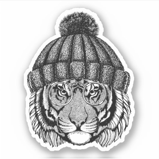 Winter Mode Ready Tiger Sticker (Voorkant)