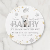 Winter Modern Barly Wachten Baby shower Welkom Bedankjes Labels (Voorkant)