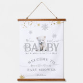 Winter Modern Barly Wachten Baby shower Welkom Hangend Wandkleed (Voorkant)