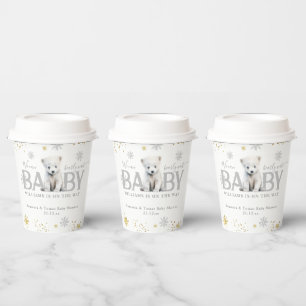 Winter Modern Barly Wachten Baby shower Welkom Papieren Bekers