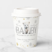Winter Modern Barly Wachten Baby shower Welkom Papieren Bekers (Achterkant)