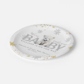 Winter Modern Barly Wachten Baby shower Welkom Papieren Bordje (Gekanteld)