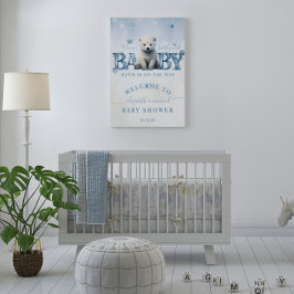 Winter Modern Barly Wachten Baby shower Welkom Poster