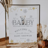 Winter Modern Barly Wachten Baby shower Welkom Poster
