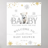 Winter Modern Barly Wachten Baby shower Welkom Poster (Voorkant)