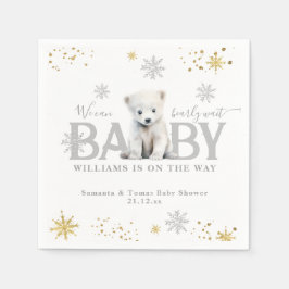 Winter Modern Barly Wachten Baby shower Welkom Servet