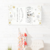 Winter Modern Barly Wachten Baby shower Welkom Spandoek (Insitu)