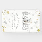 Winter Modern Barly Wachten Baby shower Welkom Spandoek (Horizontaal)