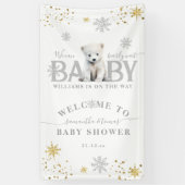 Winter Modern Barly Wachten Baby shower Welkom Spandoek (Verticaal)