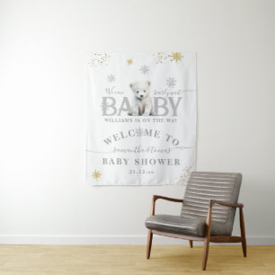 Winter Modern Barly Wachten Baby shower Welkom Wandkleed