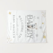Winter Modern Barly Wachten Baby shower Welkom Wandkleed (Voorkant (horizontaal))