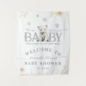 Winter Modern Barly Wachten Baby shower Welkom Wandkleed (Voorkant)