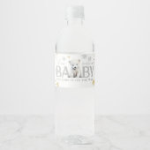 Winter Modern Barly Wachten Baby shower Welkom Waterfles Etiket (Voorkant)