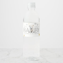Winter Modern Barly Wachten Baby shower Welkom Waterfles Etiket