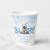 Winter Modern Bearly Wait Baby shower Papieren Bekers (Voorkant)