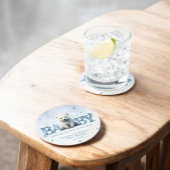 Winter Modern Bearly Wait Baby shower Ronde Kartonnen Onderzetter