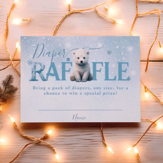 Winter Modern Bearly Wait Luier Raffle Informatiekaartje