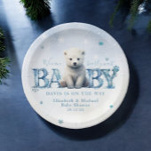 Winter Modern Bearly Wait Sneeuwvlok Baby shower Papieren Bordje